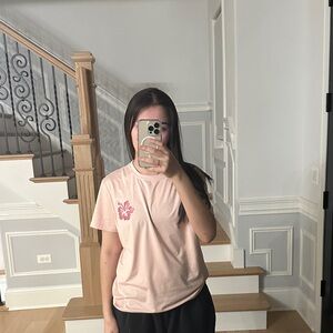 Classic Pink Floral Logo Tee - Women